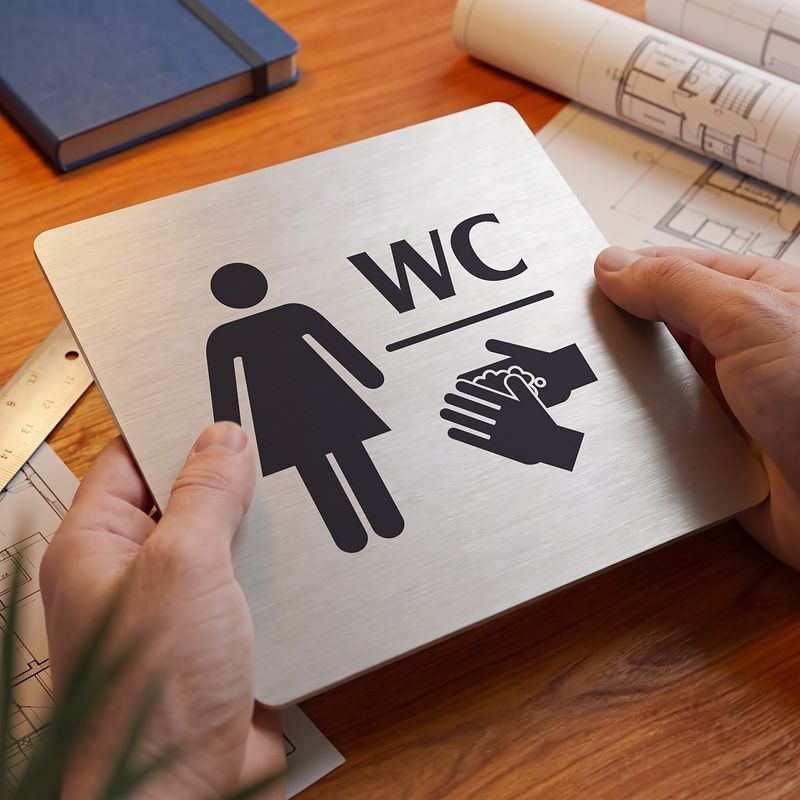 WC ženy, 118x118mm, stříbrná, Nevada