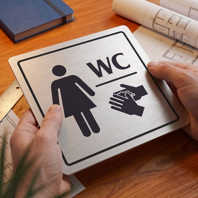 WC ženy, 100x100mm, stříbrná, Arizona
