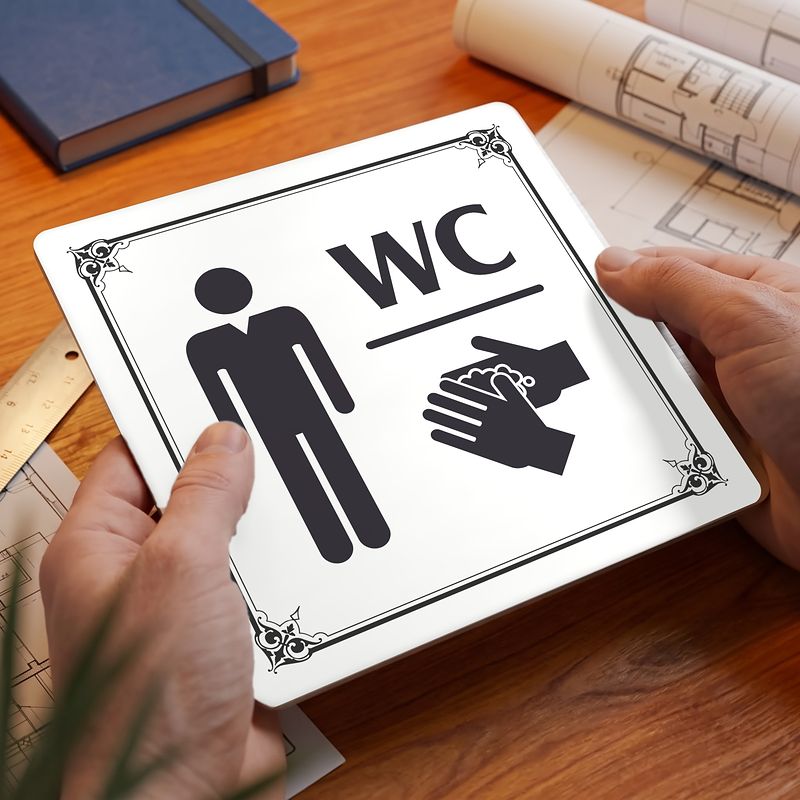 WC muži, 148x148mm, bílá, Nebraska