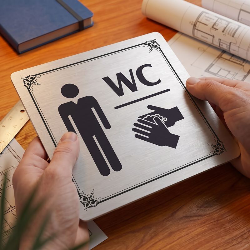 WC muži, 100x100mm, stříbrná, Nebraska
