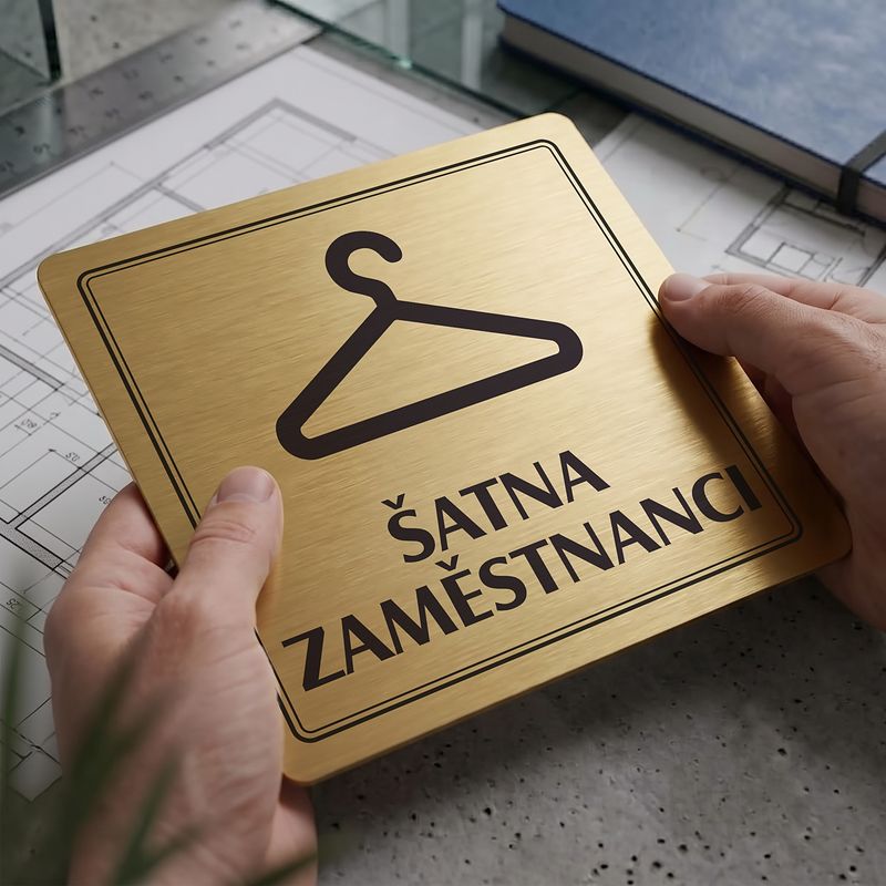 Šatna zaměstnanci, 80x80mm, zlatá, Utah