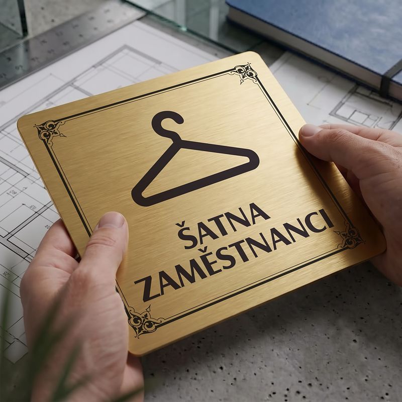 Šatna zaměstnanci, 118x118mm, zlatá, Nebraska
