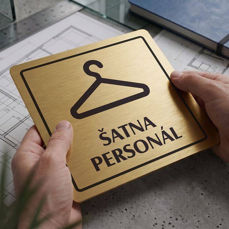 Šatna personál, 100x100mm, zlatá, Arizona