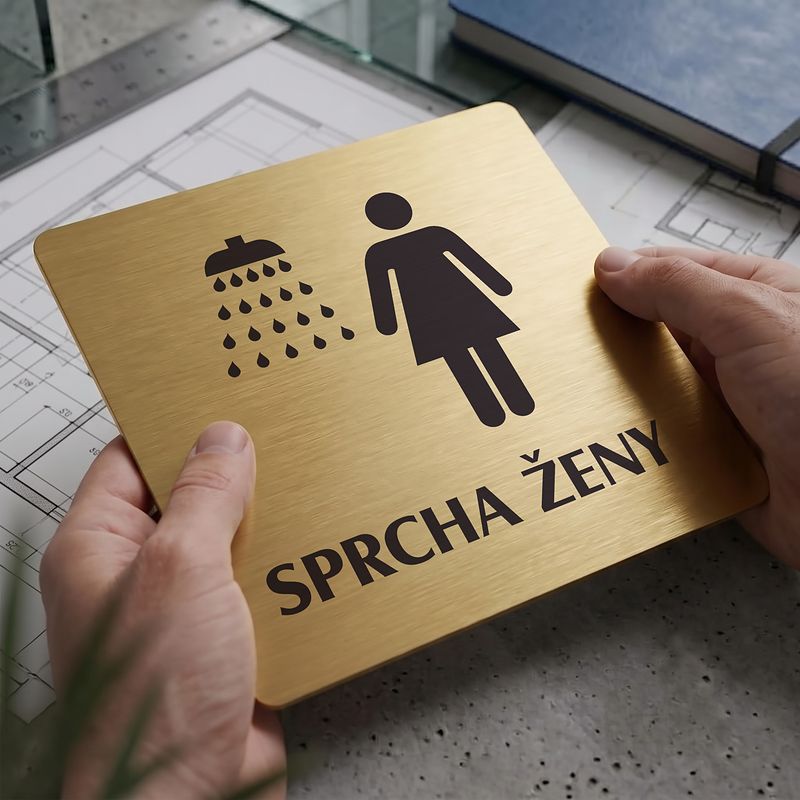 Sprcha ženy, 118x118mm, zlatá, Nevada