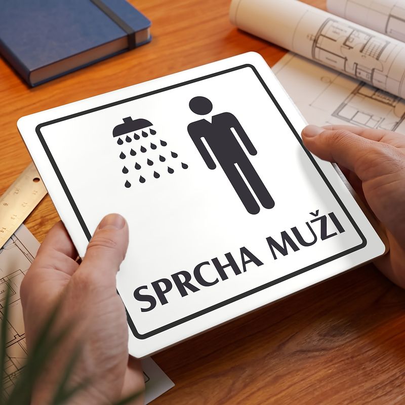 Sprcha muži, 118x118mm, bílá, Arizona