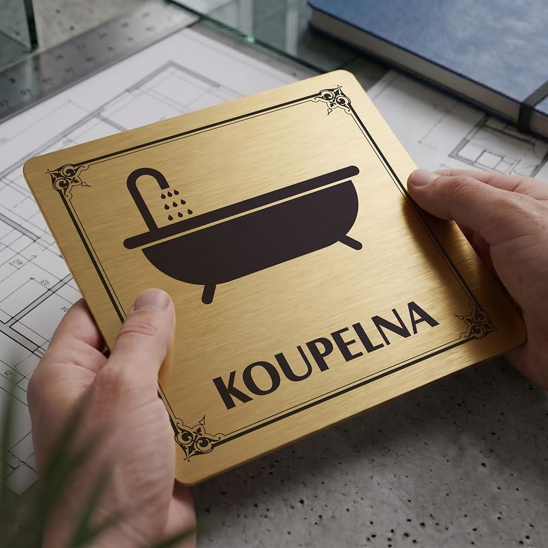 Koupelna, 118x118mm, zlatá, Nebraska
