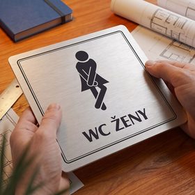 WC ženy, 100x100mm, stříbrná, Utah
