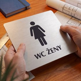 WC ženy, 80x80mm, stříbrná, Nevada