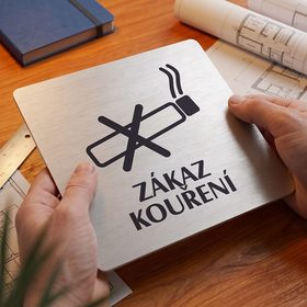 Zákaz kouření, 80x80mm, stříbrná, Nevada