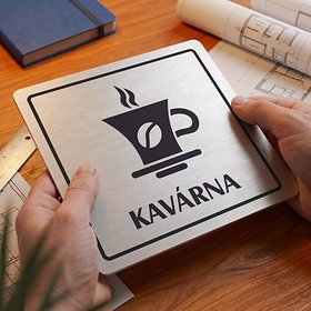 Piktogram Kavárna s textem