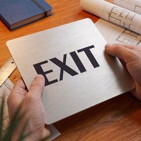 Exit, 80x80mm, stříbrná, Nevada