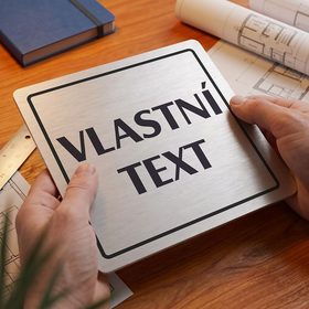 Váš text, 80x80mm, stříbrná, Arizona