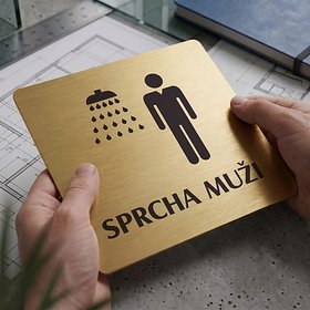 Piktogram Sprcha muži s textem