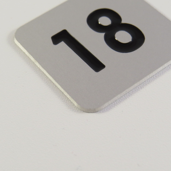 Číslo na dveře typ 4 – stříbrné matné, barvené,  40x40mm