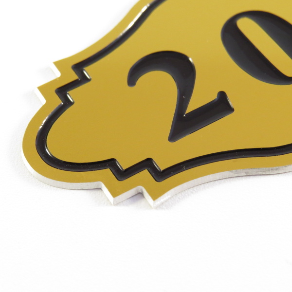 Číslo na dveře typ 1 – zlaté lesklé, barvené,  80x45mm