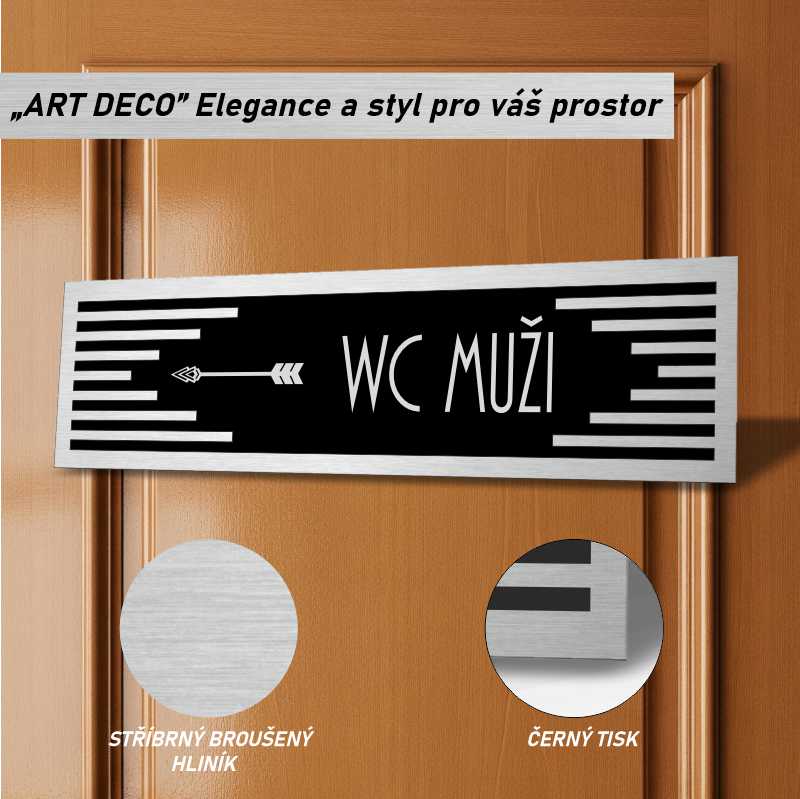 Cedulka na dveře - WC muži vlevo