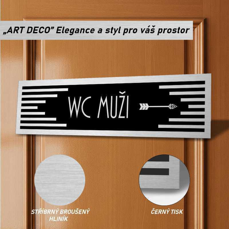 Cedulka na dveře - WC muži vpravo