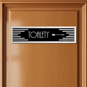 Cedulka na dveře - Toalety vpravo