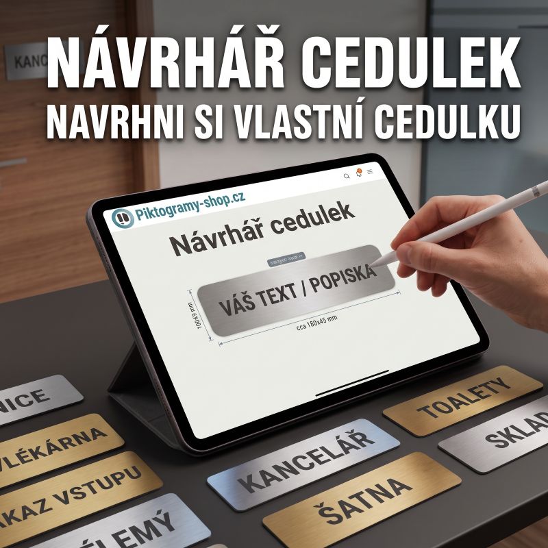 Váš text, cedulka, 180x45mm, typ Florida