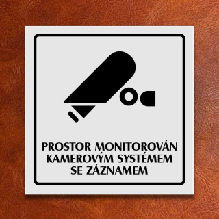 Piktogram Kamera se záznamem, s rámečkem, bílá - Exteriér