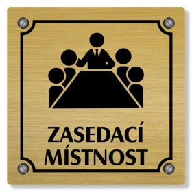 Zasedací místnost, 80x80mm, zlatý, Kansas