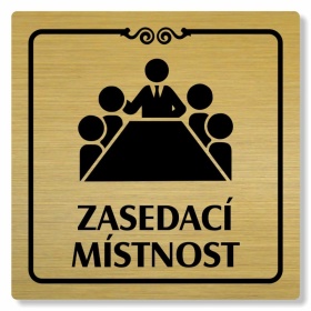 Zasedací místnost, 80x80mm, zlatý, Texas