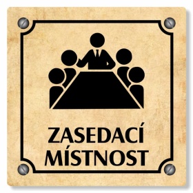Zasedací místnost, 80x80mm, pergamen, Kansas